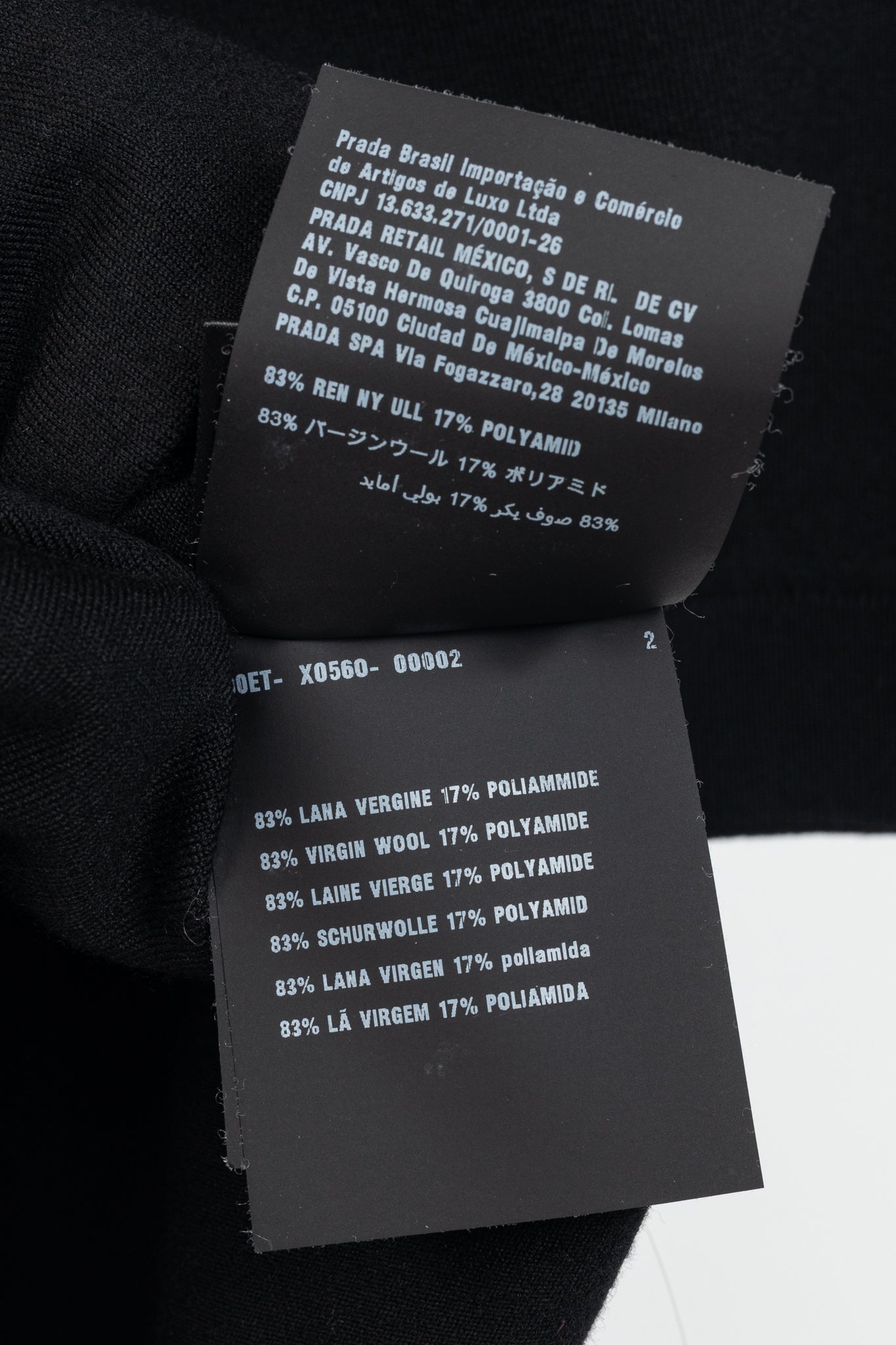 Prada AW/18 Nero Logo Oversized Knit Polo