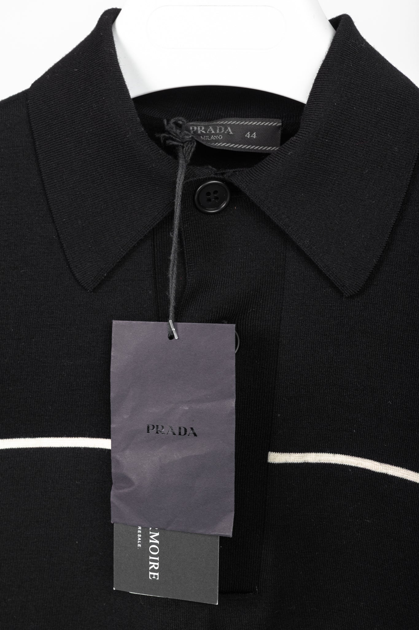 Prada AW/18 Nero Logo Oversized Knit Polo