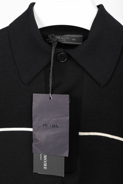 Prada AW/18 Nero Logo Oversized Knit Polo