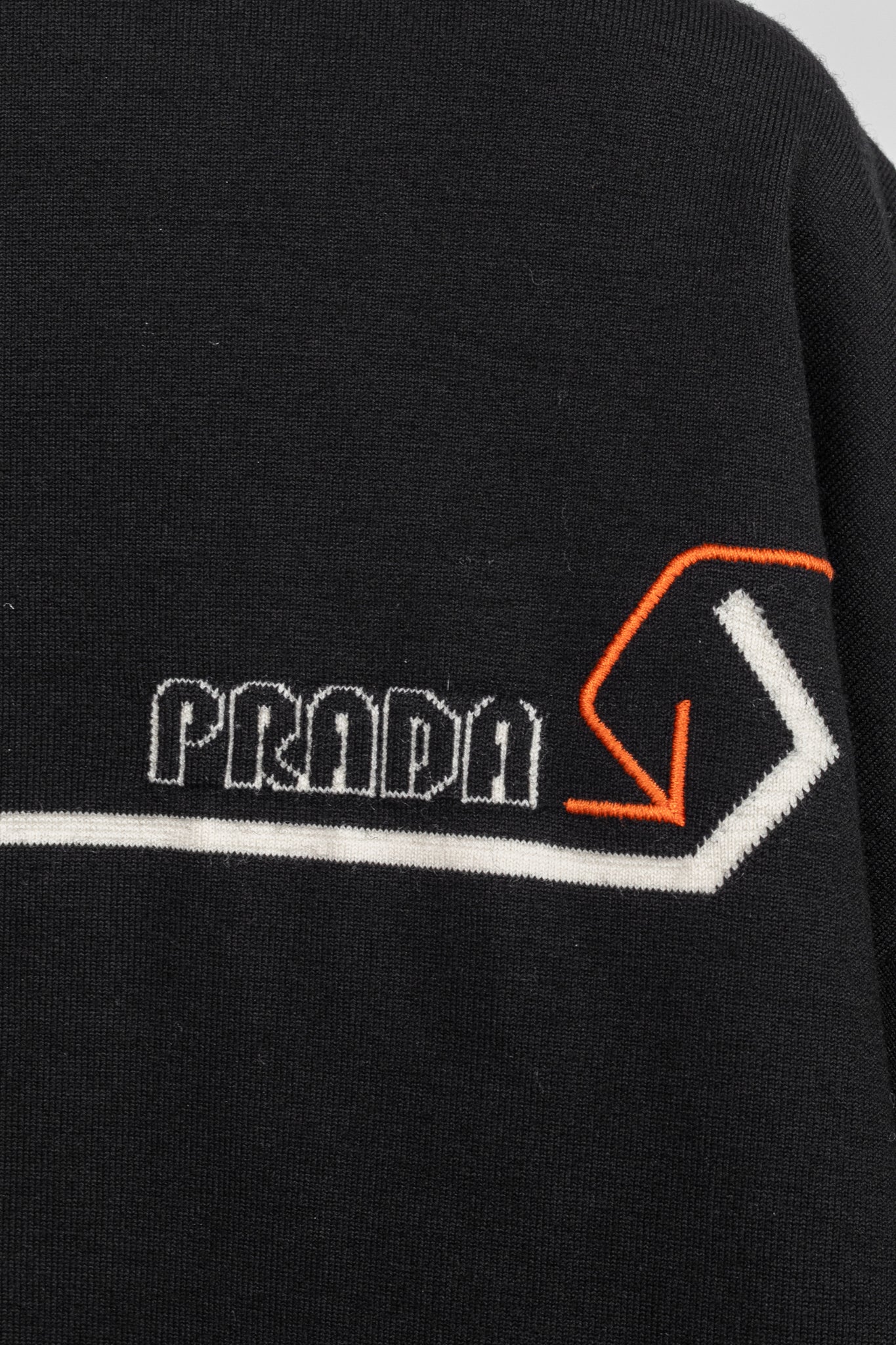 Prada AW/18 Nero Logo Oversized Knit Polo