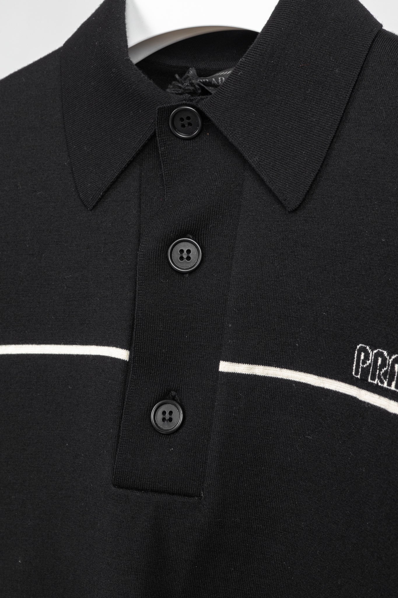 Prada AW/18 Nero Logo Oversized Knit Polo