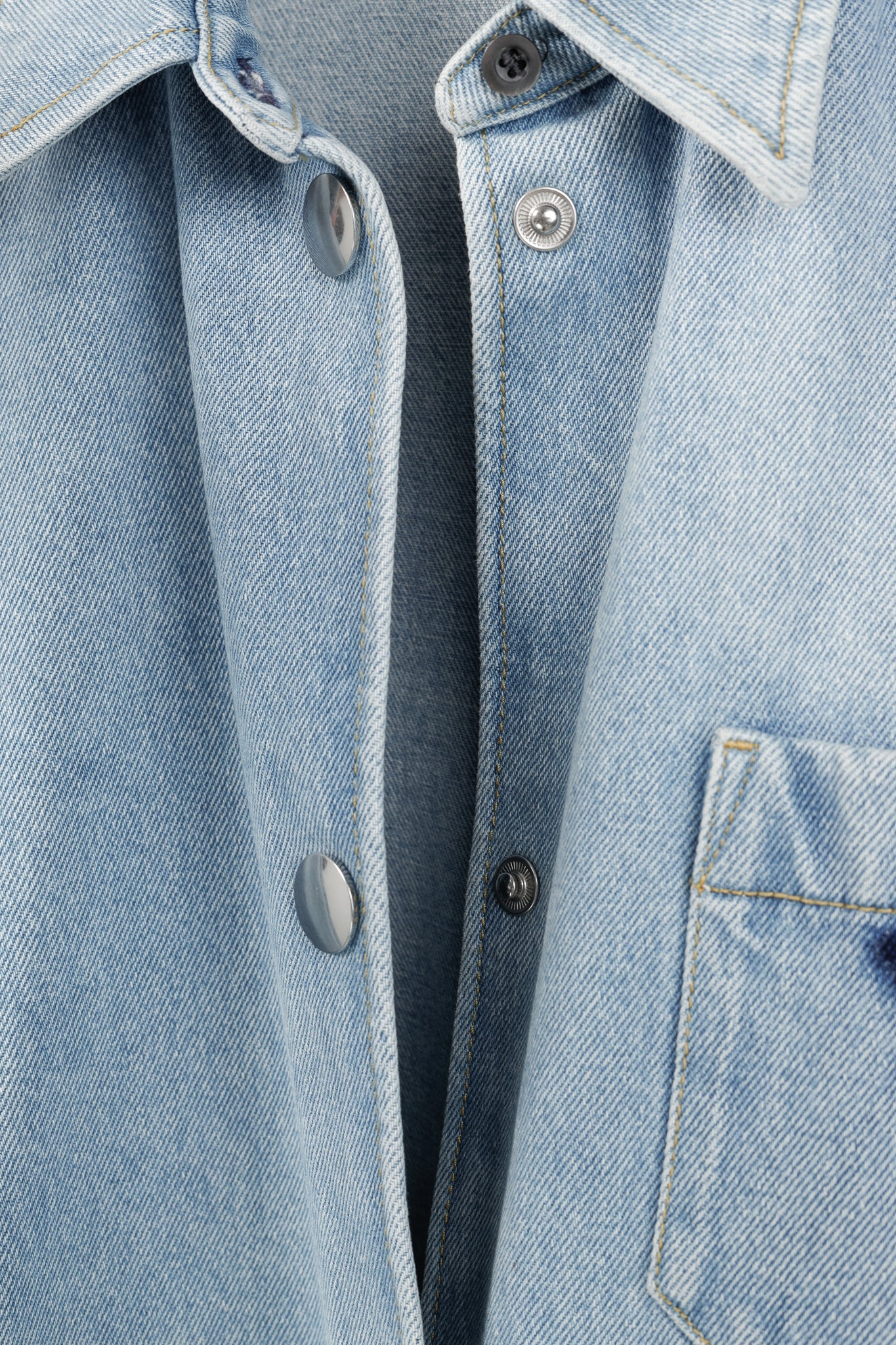 Prada Bleu Distressed Oversized Organic Denim Shirt