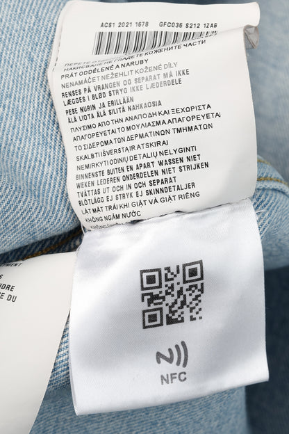 Prada Bleu Distressed Oversized Organic Denim Shirt