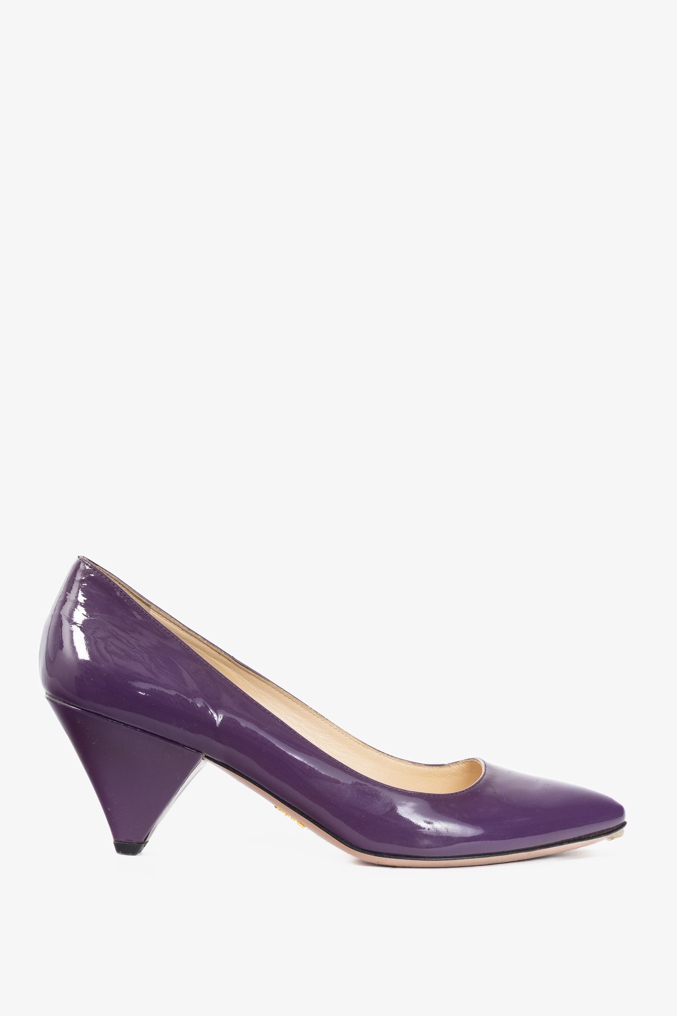 Prada Purple Patent Leather Pointed-Toe Heels