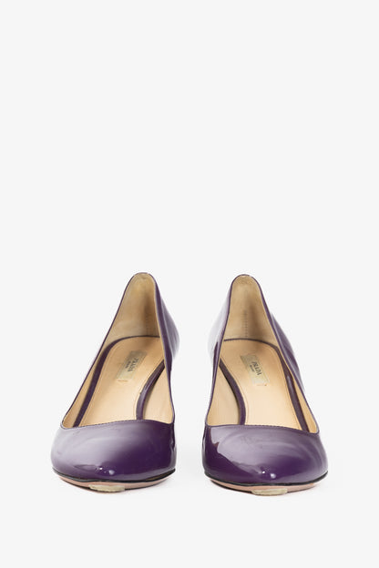 Prada Purple Patent Leather Pointed-Toe Heels