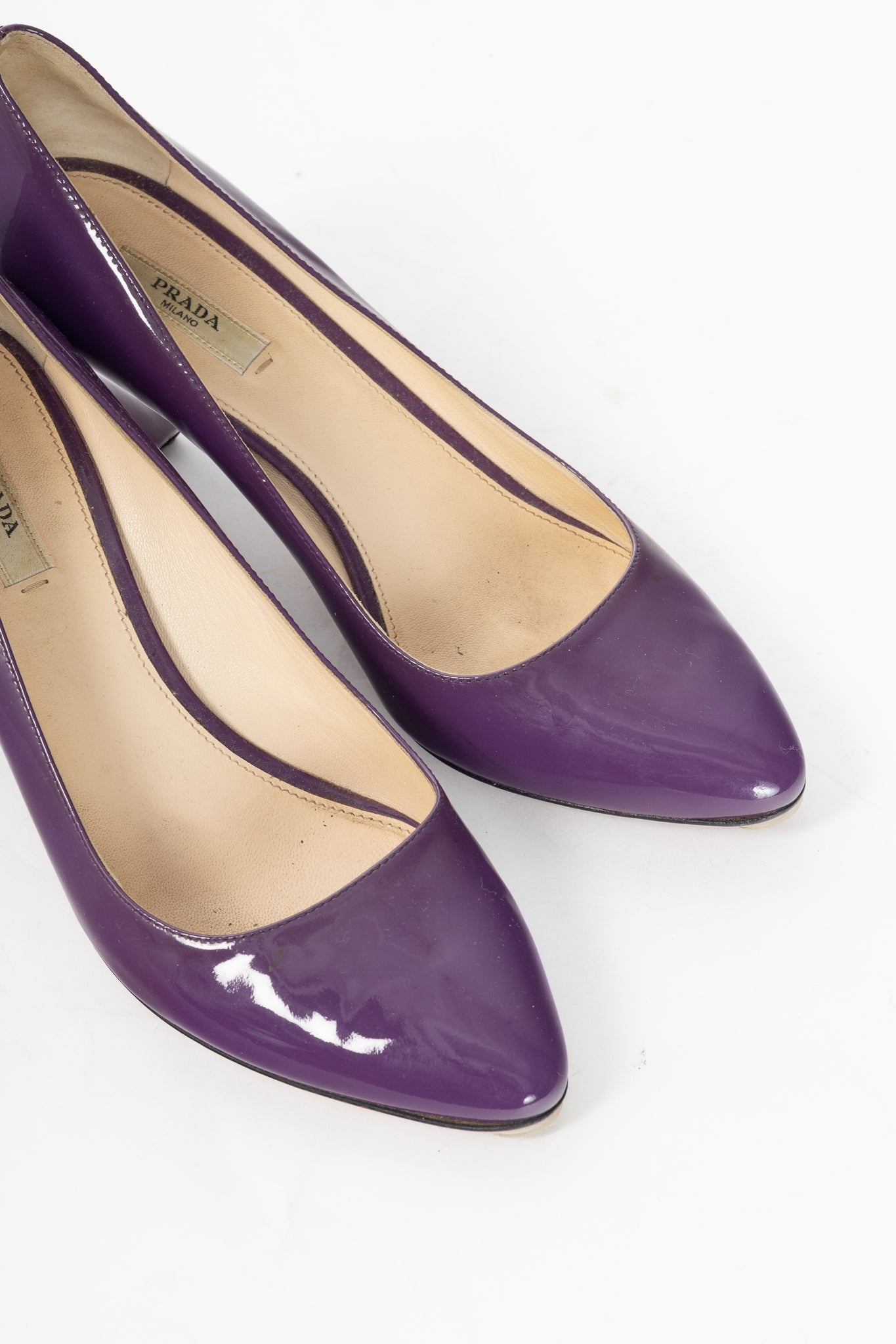 Prada Purple Patent Leather Pointed-Toe Heels