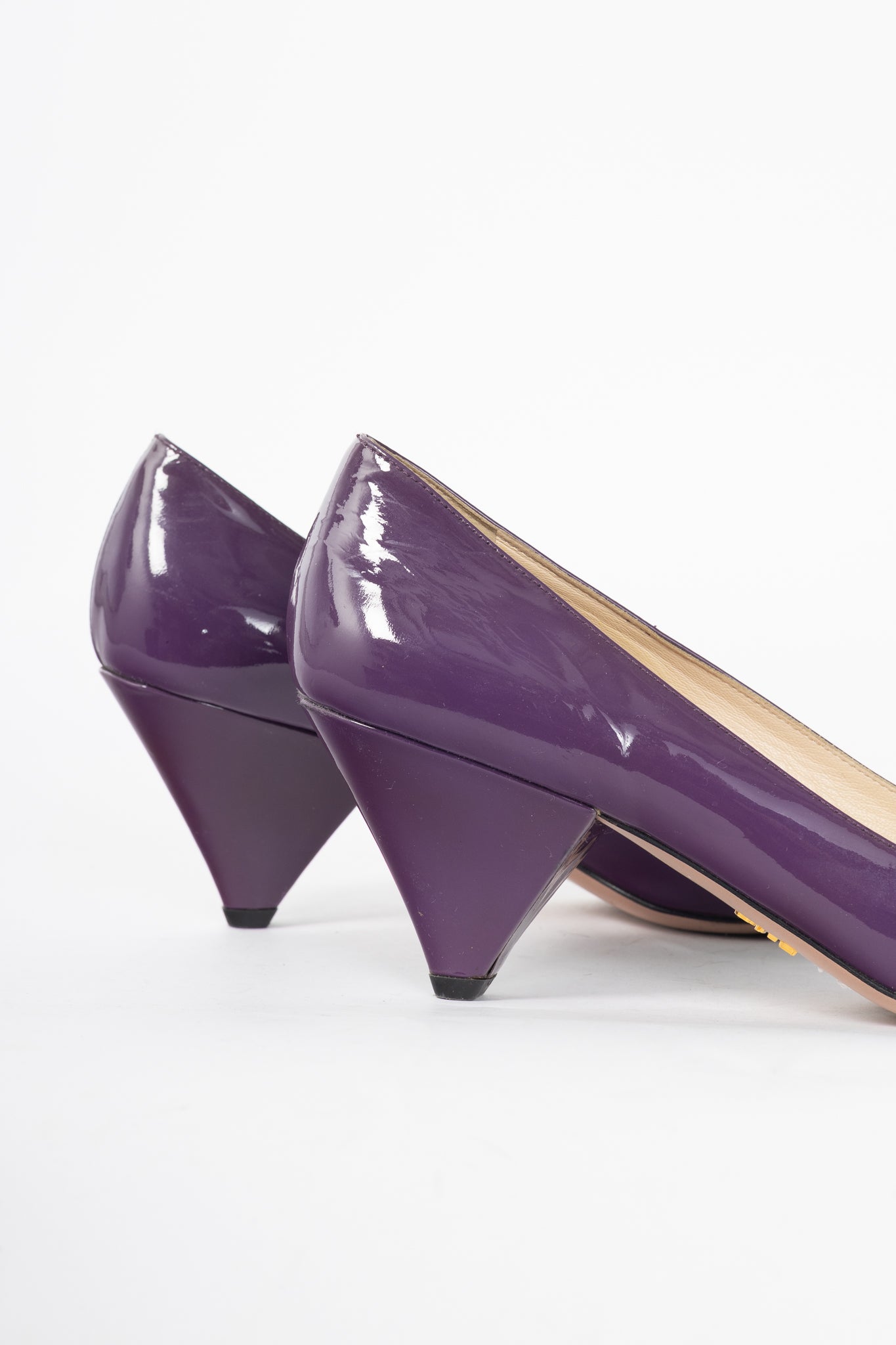 Prada Purple Patent Leather Pointed-Toe Heels