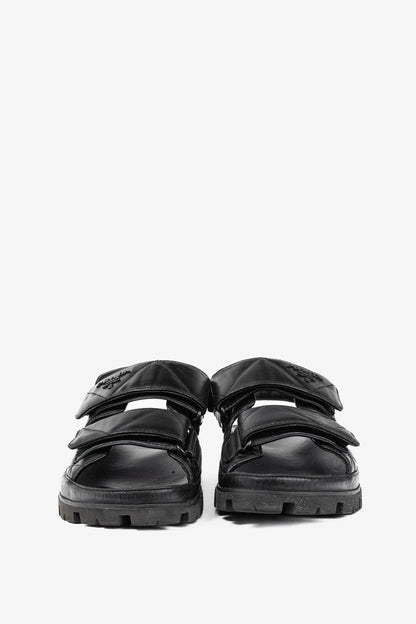 Prada Black Quilted Lamb Leather Sandals