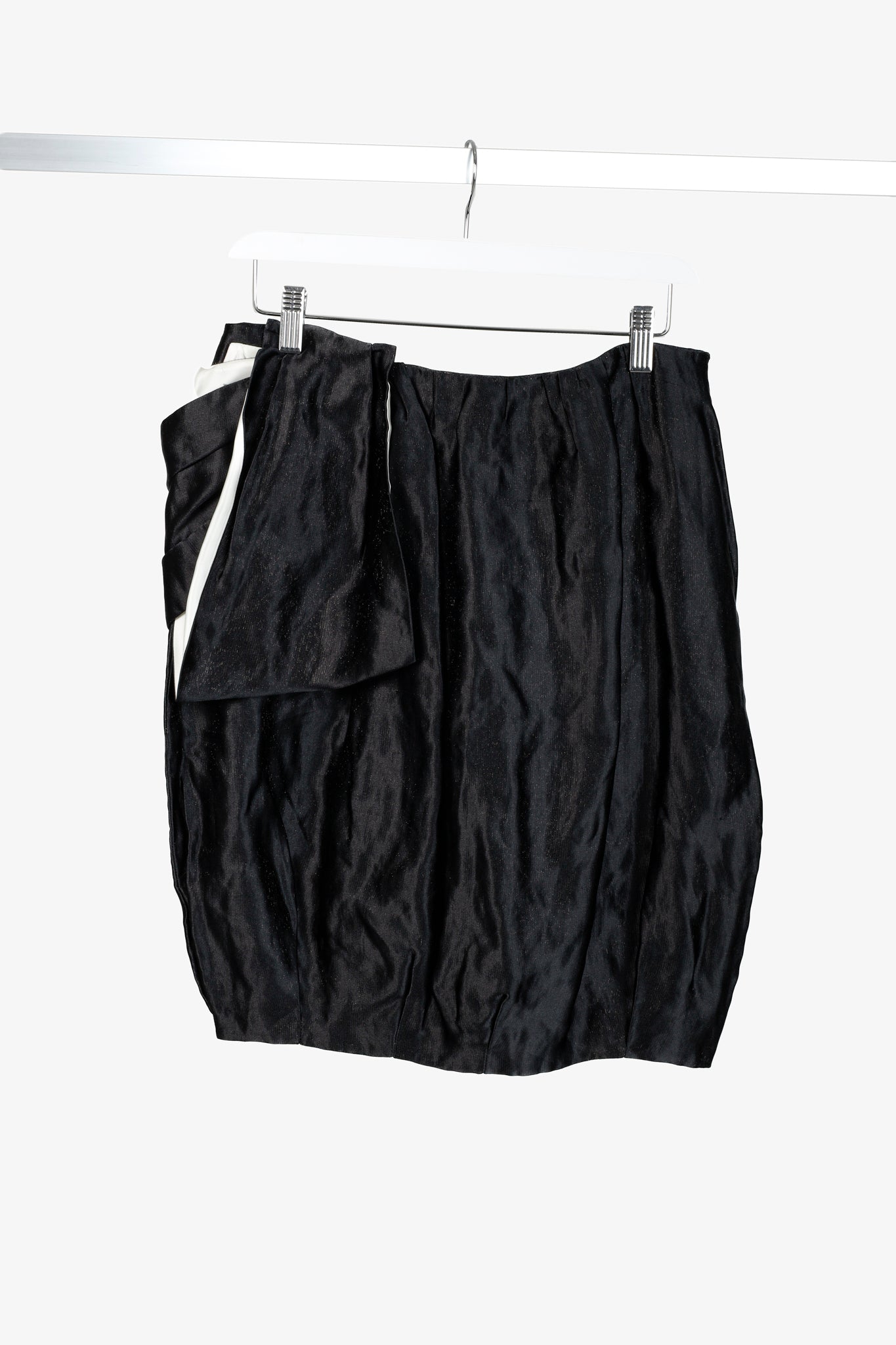 Prada PF/09 Black Large Satin Bow Skirt