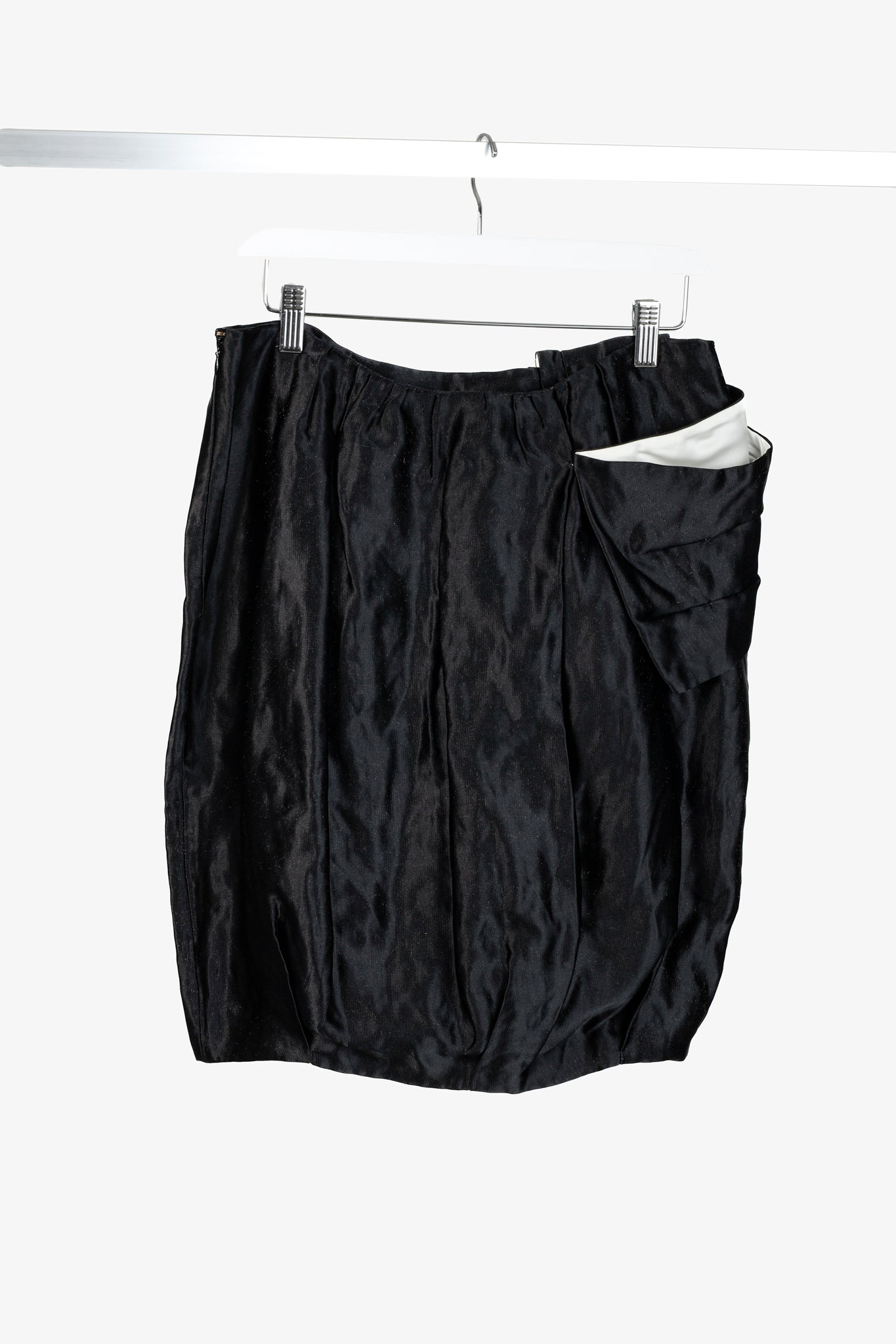 Prada PF/09 Black Large Satin Bow Skirt