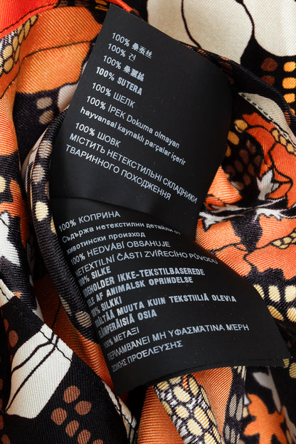 Prada 2018 Orange Silk Hawaiian Print Bowling Shirt