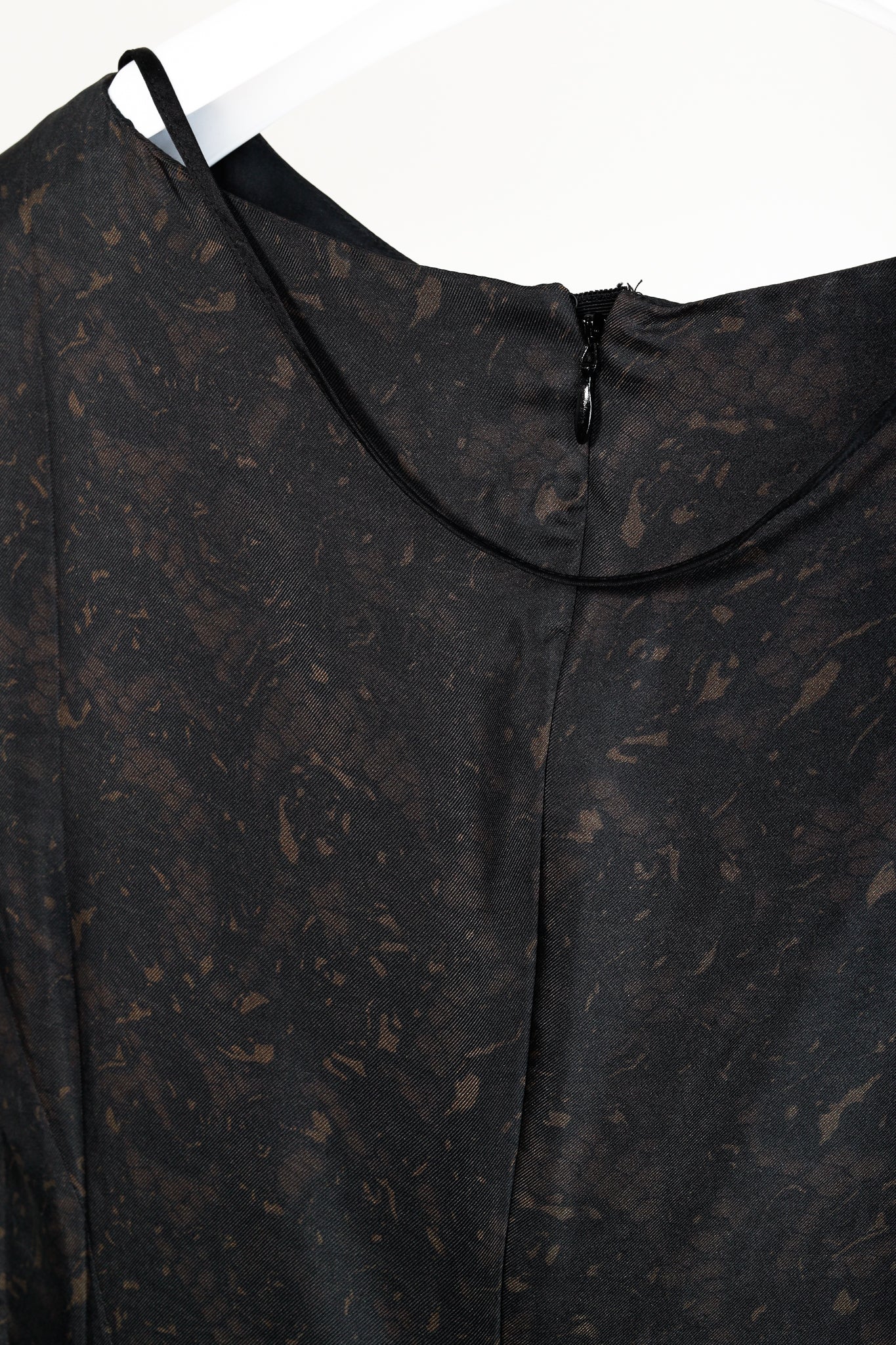 Prada AW/08 Brown Lace-Print Silk Cap-Sleeve Dress