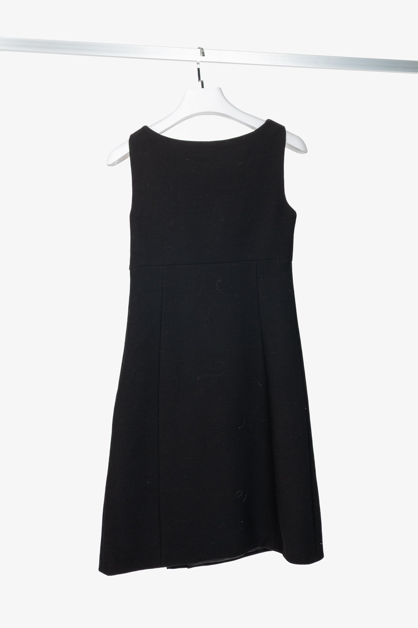 Prada AW12 Black Wool-Crepe Crystal-Embellished Dress