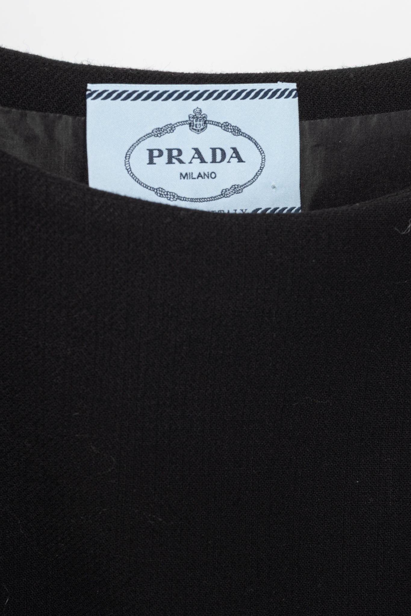 Prada AW12 Black Wool-Crepe Crystal-Embellished Dress