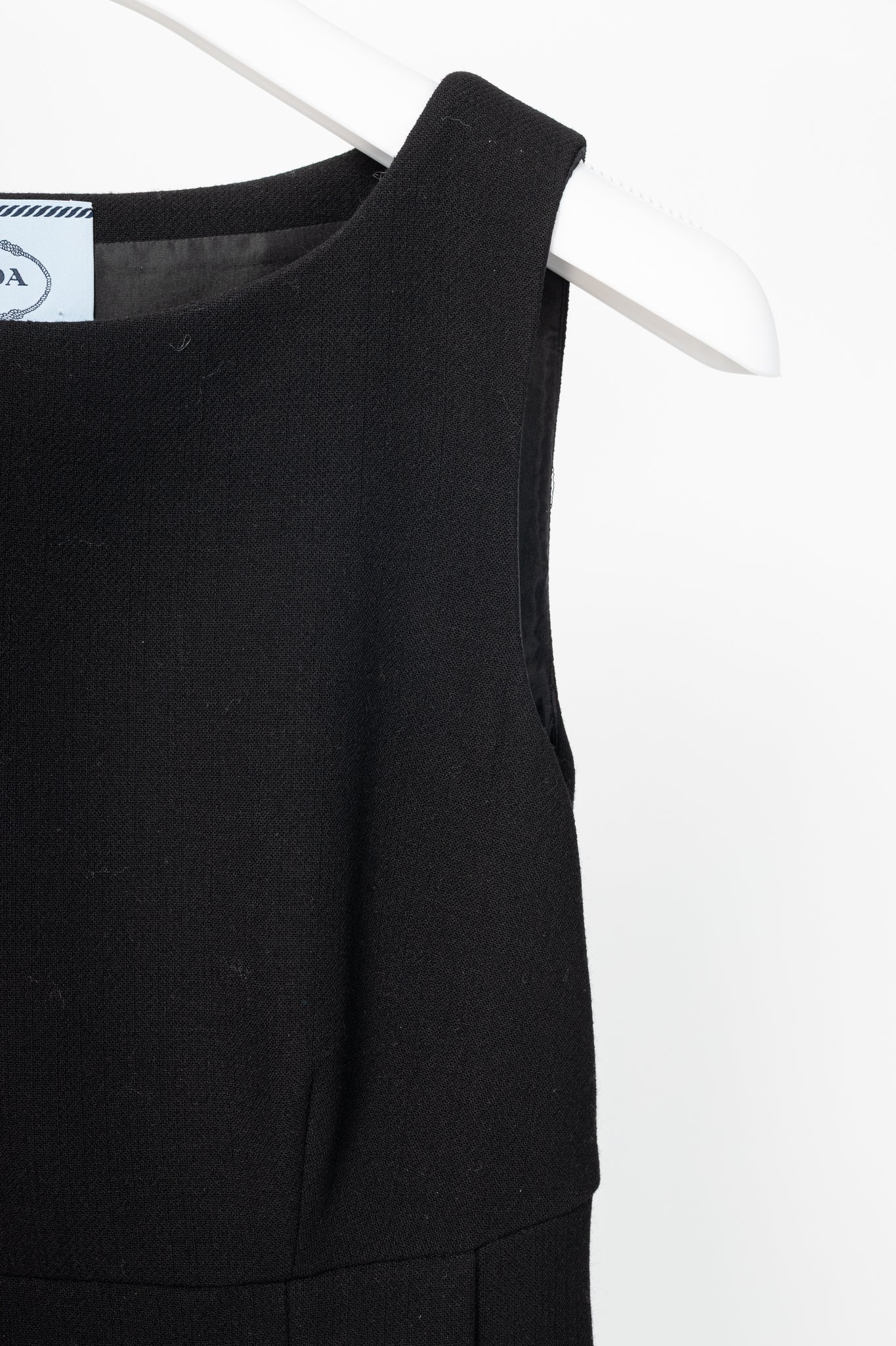 Prada AW12 Black Wool-Crepe Crystal-Embellished Dress