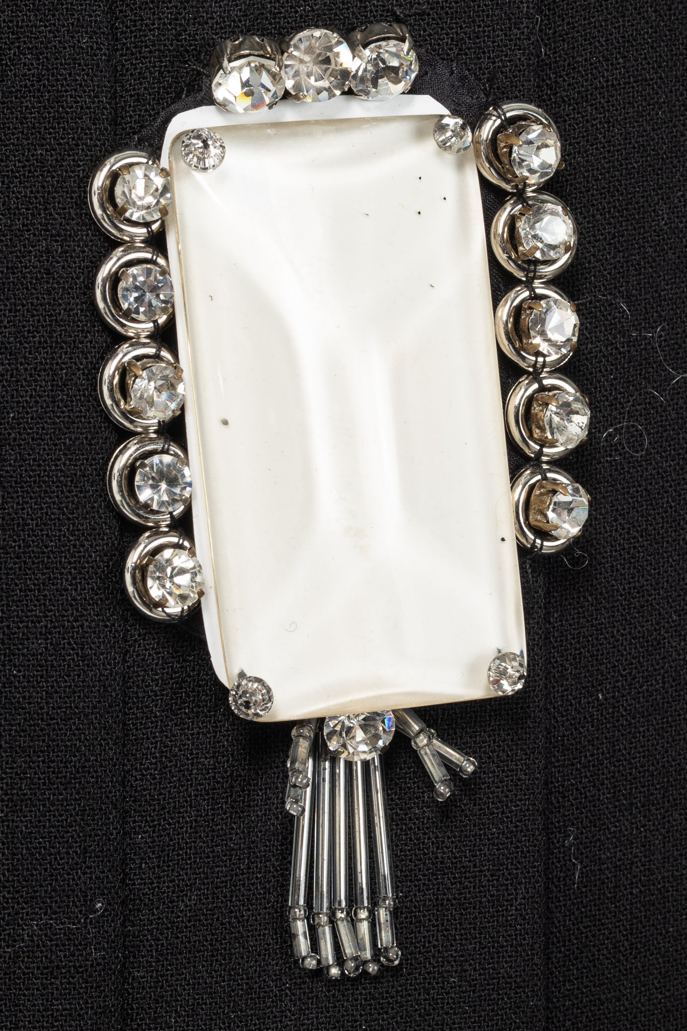 Prada AW12 Black Wool-Crepe Crystal-Embellished Dress