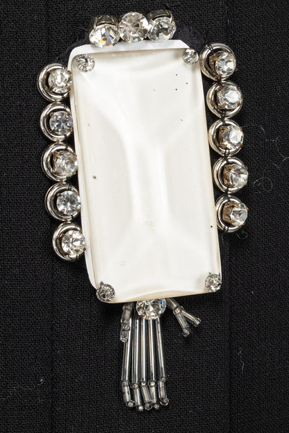 Prada AW12 Black Wool-Crepe Crystal-Embellished Dress