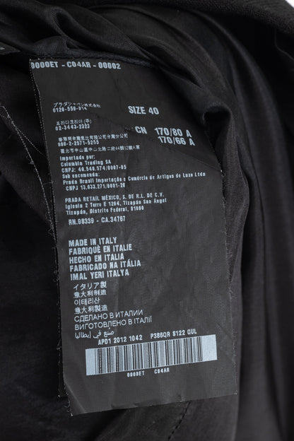Prada AW12 Black Wool-Crepe Crystal-Embellished Dress