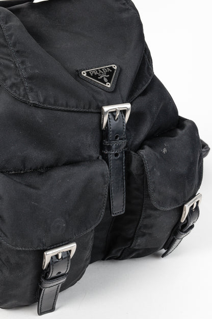 Prada Saffiano-Trimmed Tessuto Backpack