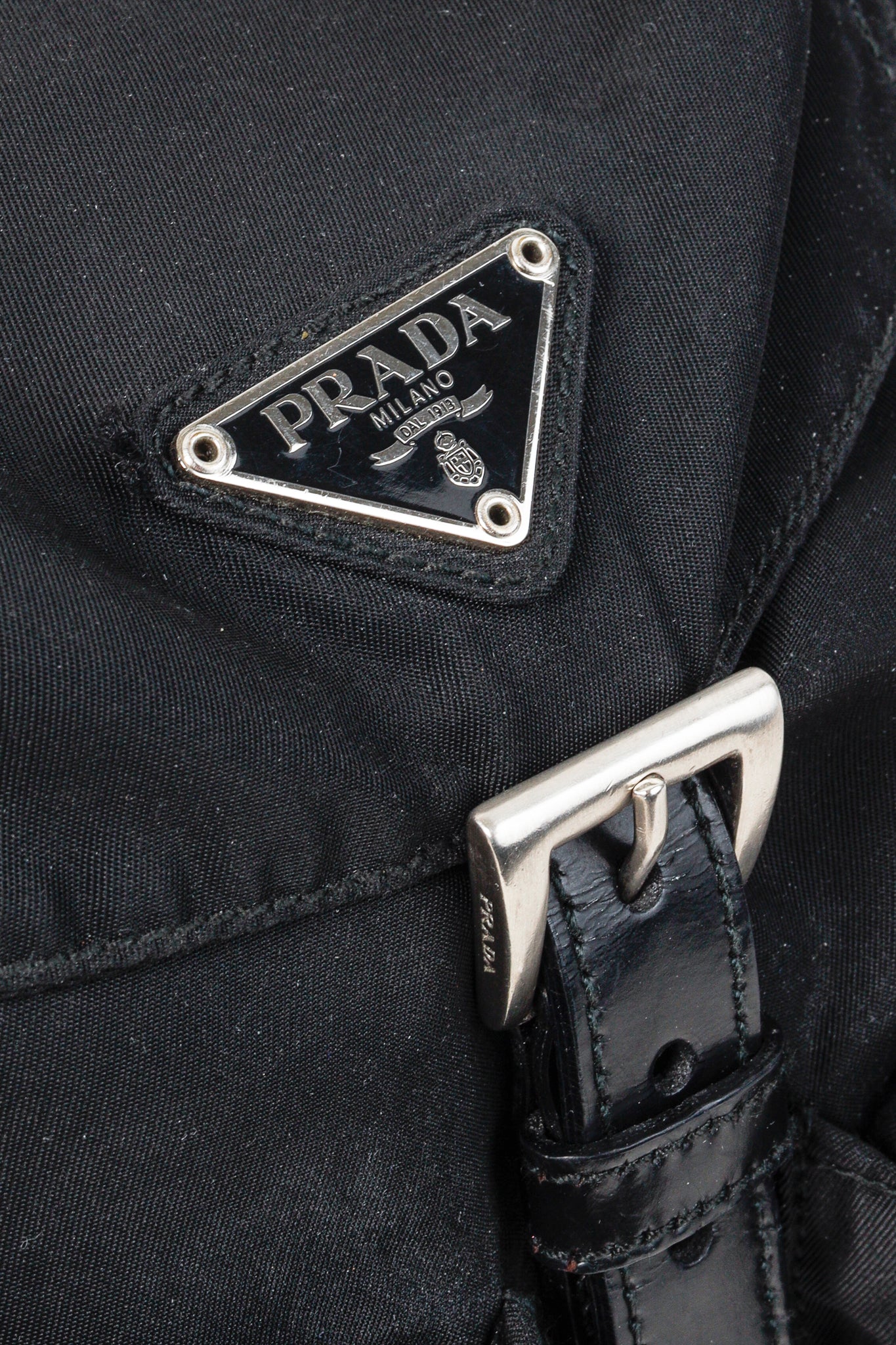 Prada Saffiano-Trimmed Tessuto Backpack