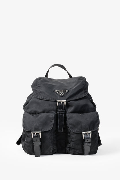 Prada Saffiano-Trimmed Tessuto Backpack