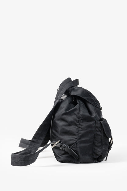 Prada Saffiano-Trimmed Tessuto Backpack