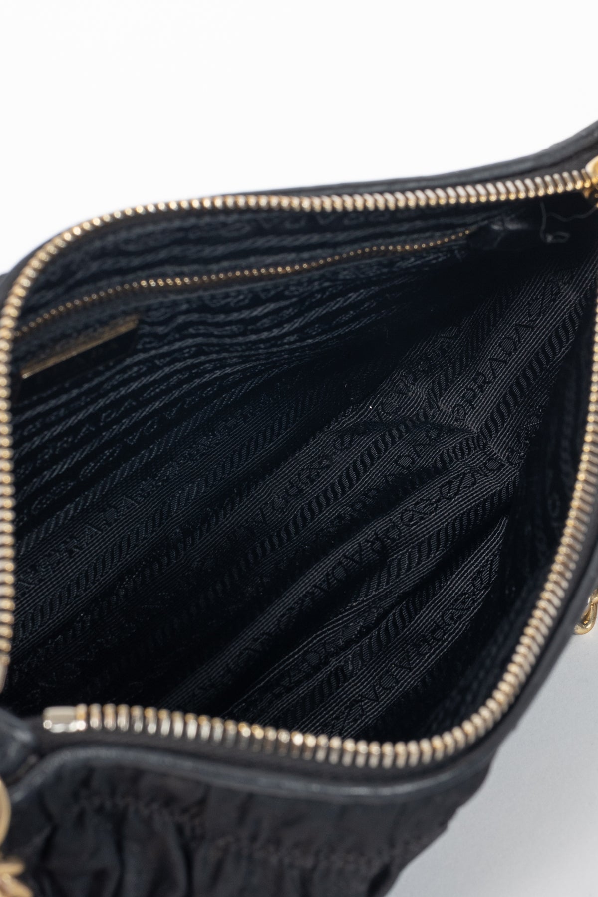Prada Nero Tessuto Gaufre Nylon Shoulder Bag