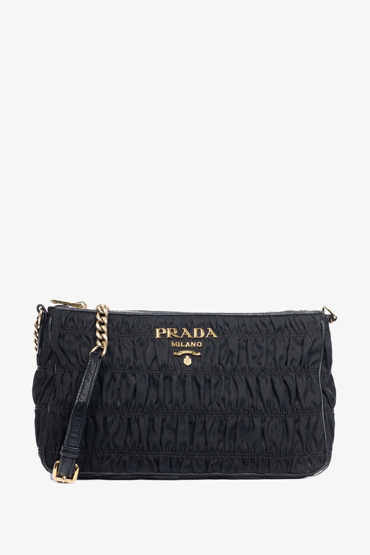 Prada Nero Tessuto Gaufre Nylon Shoulder Bag