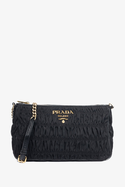 Prada Nero Tessuto Gaufre Nylon Shoulder Bag