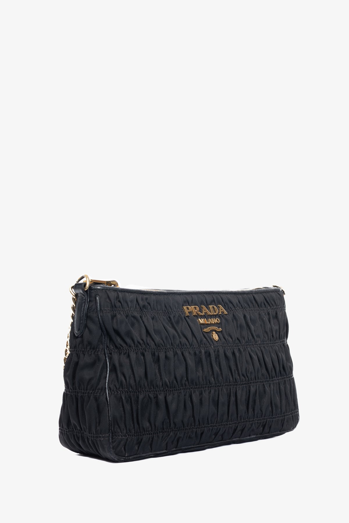 Prada Nero Tessuto Gaufre Nylon Shoulder Bag