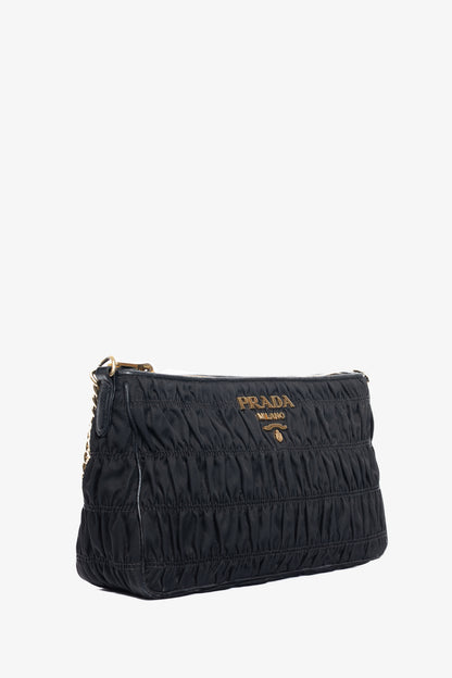 Prada Nero Tessuto Gaufre Nylon Shoulder Bag