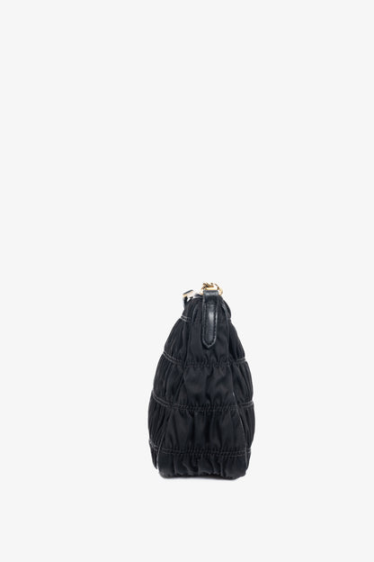 Prada Nero Tessuto Gaufre Nylon Shoulder Bag