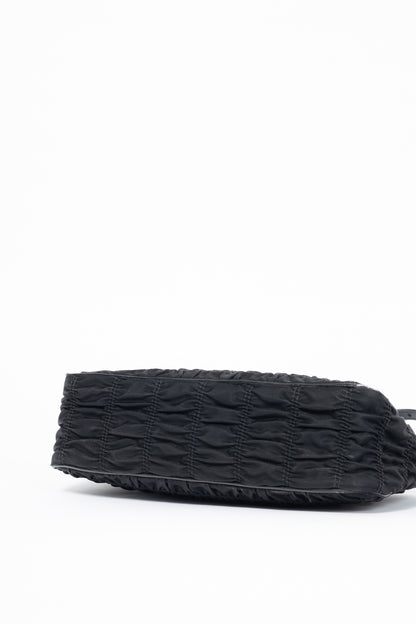 Prada Nero Tessuto Gaufre Nylon Shoulder Bag