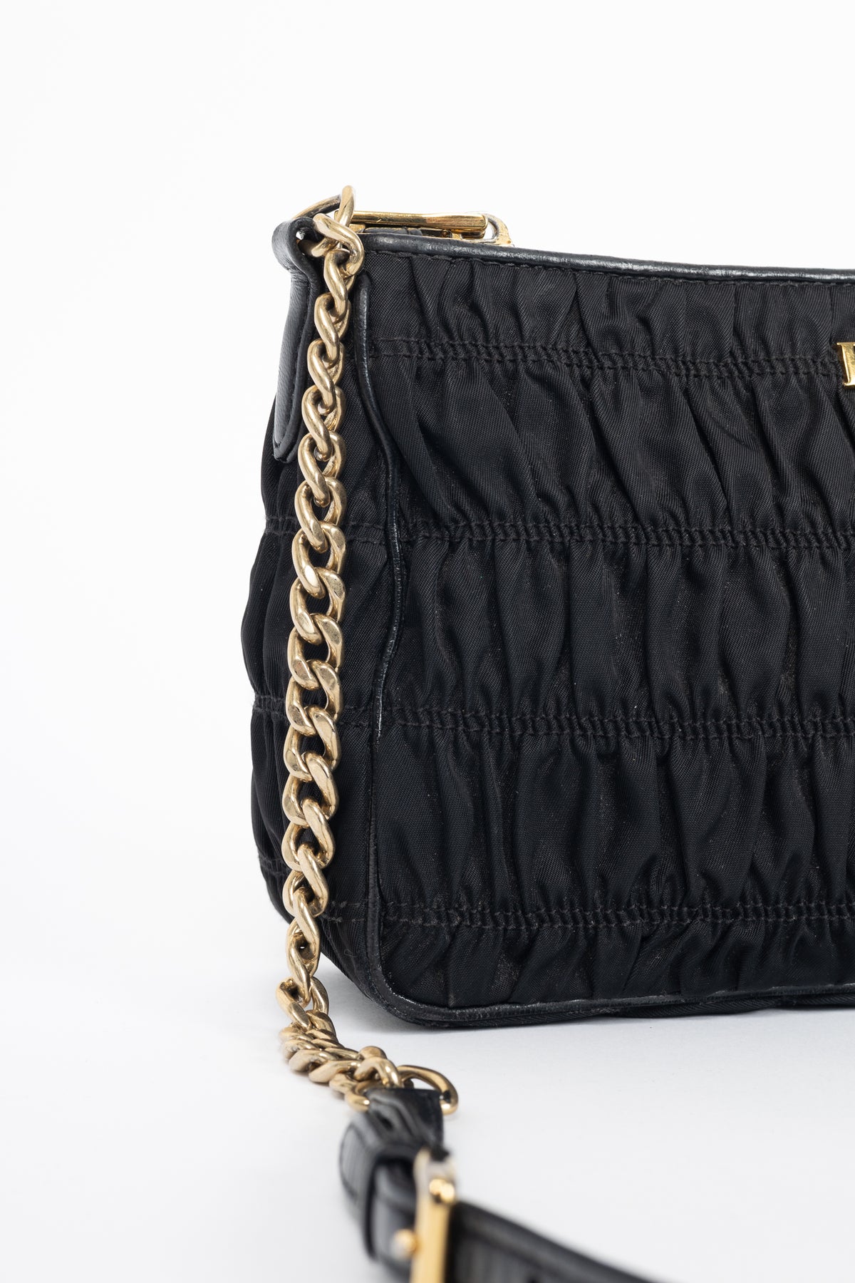 Prada Nero Tessuto Gaufre Nylon Shoulder Bag