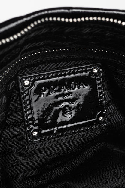 Prada Rosso & Argento Vernice Sfumata Gradient Patent Leather Handbag