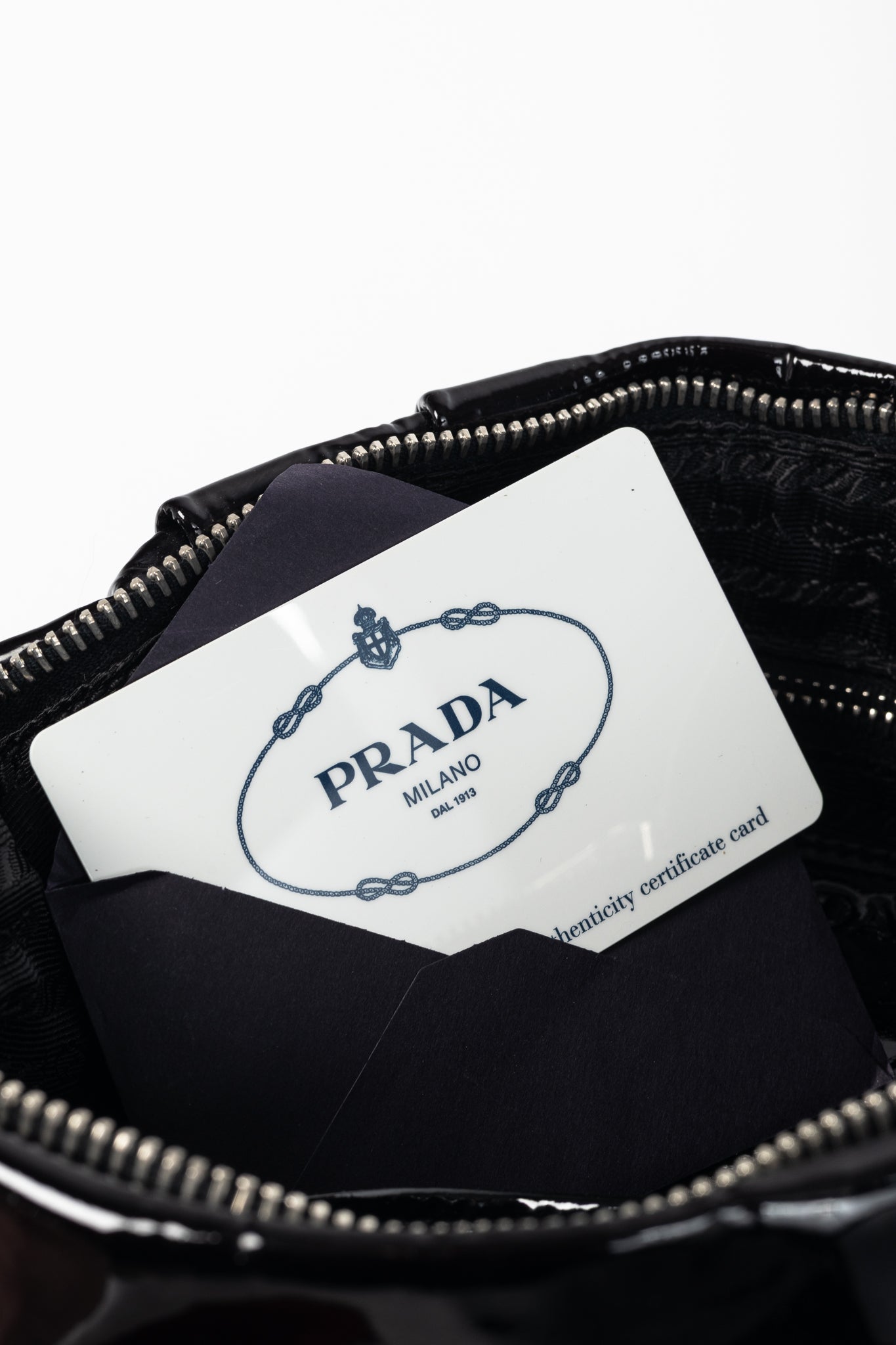 Prada Rosso & Argento Vernice Sfumata Gradient Patent Leather Handbag