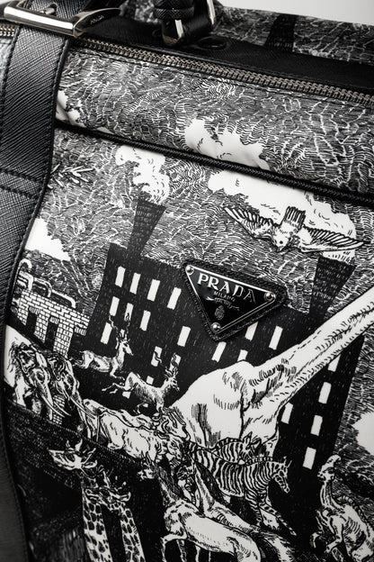 Prada AW/16 Animal Kingdom Nero & Avorio Tessuto Suitcase