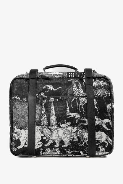 Prada AW/16 Animal Kingdom Nero & Avorio Tessuto Suitcase