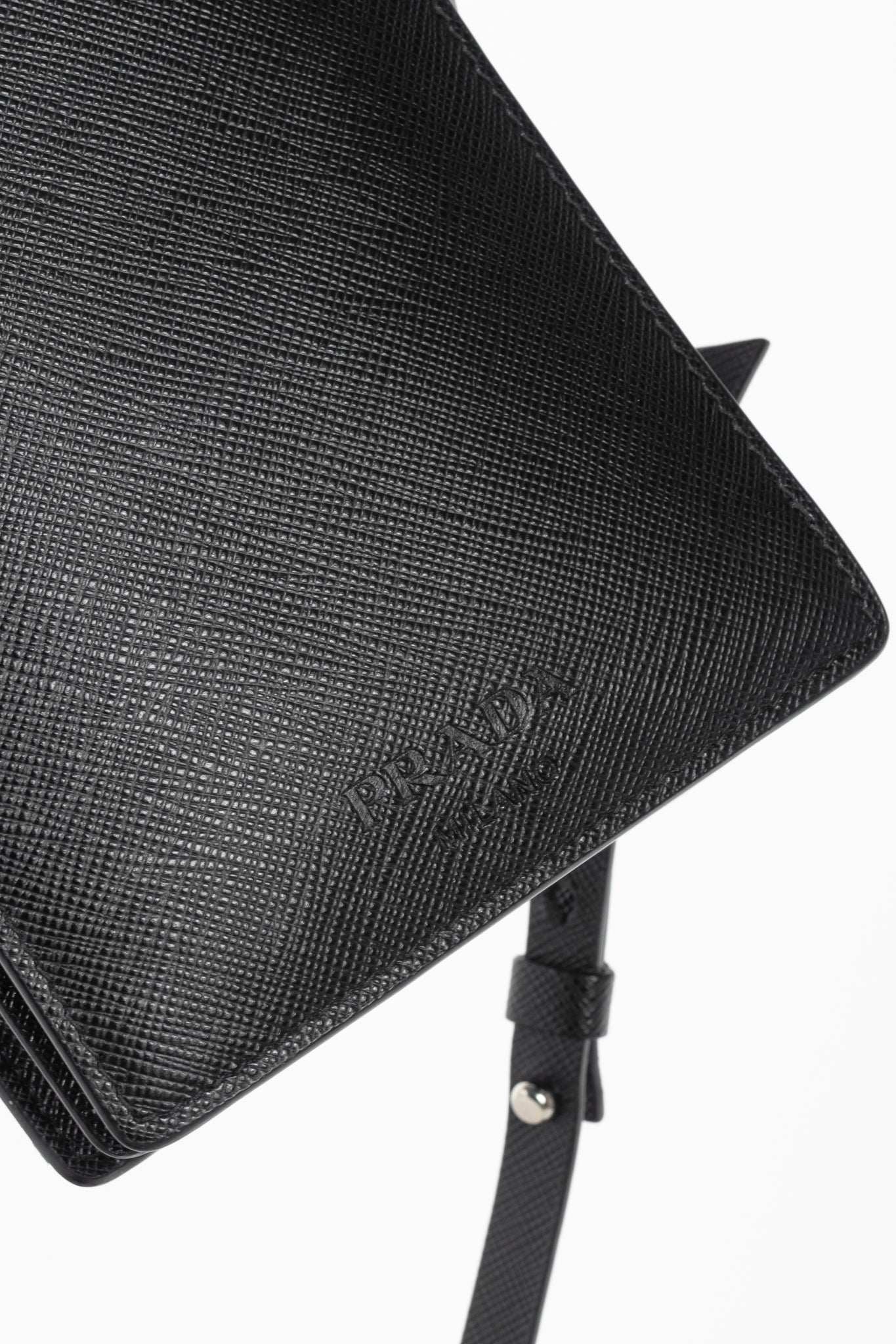 Prada Nero Saffiano Leather Smartphone Pouch