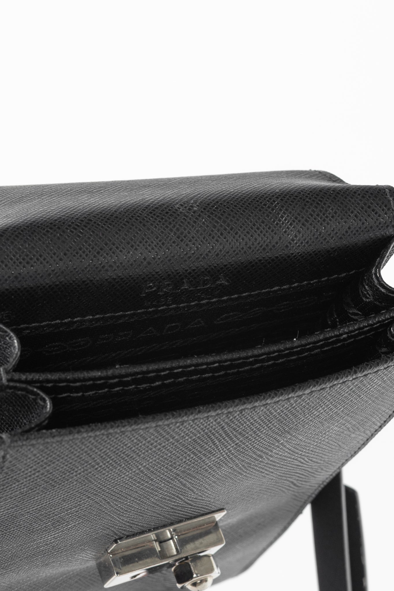 Prada Nero Saffiano Leather Smartphone Pouch