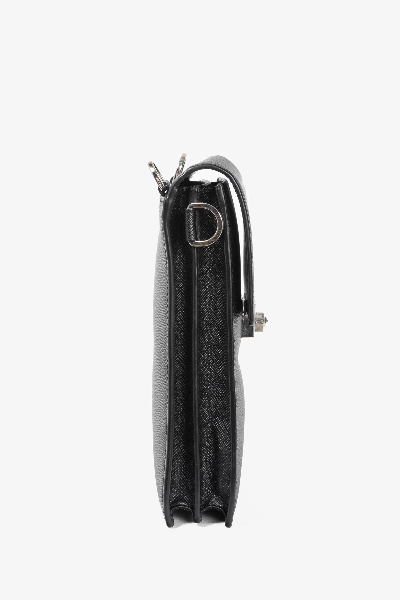 Prada Nero Saffiano Leather Smartphone Pouch