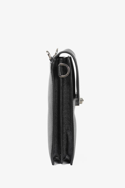 Prada Nero Saffiano Leather Smartphone Pouch