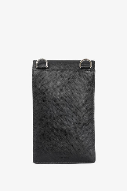 Prada Nero Saffiano Leather Smartphone Pouch
