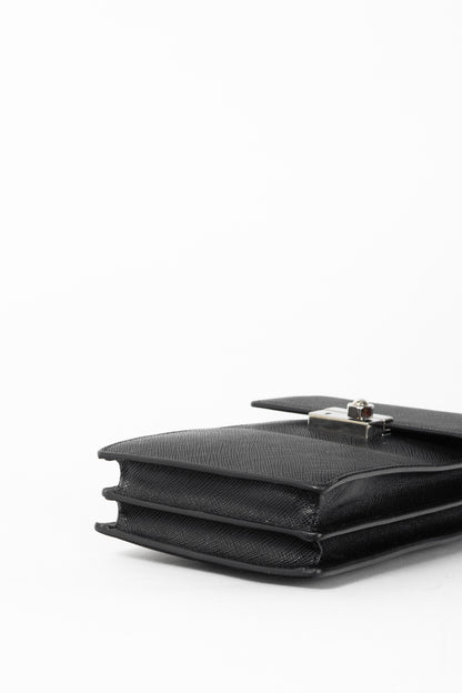 Prada Nero Saffiano Leather Smartphone Pouch
