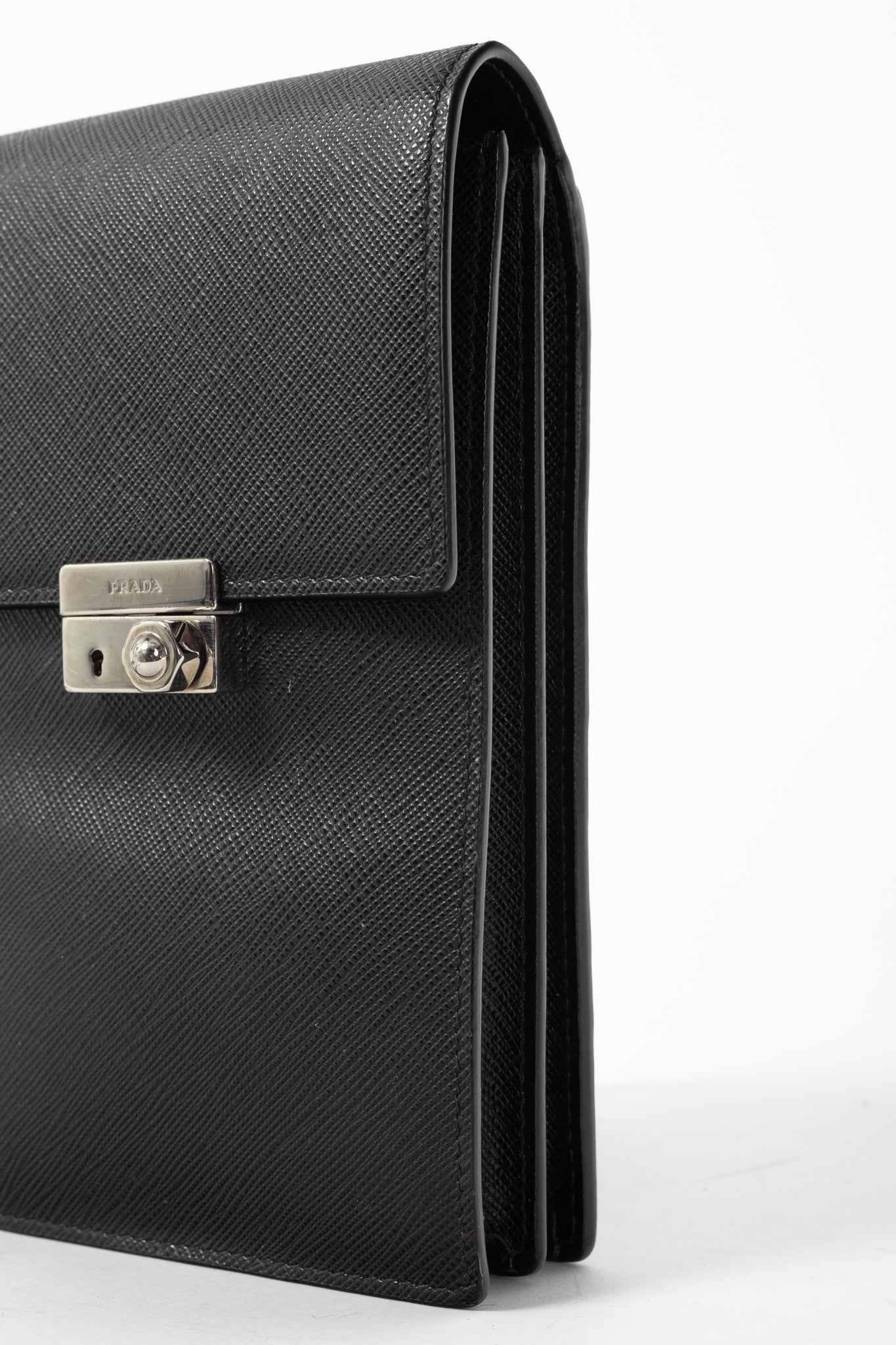 Prada Nero Saffiano Leather Smartphone Pouch