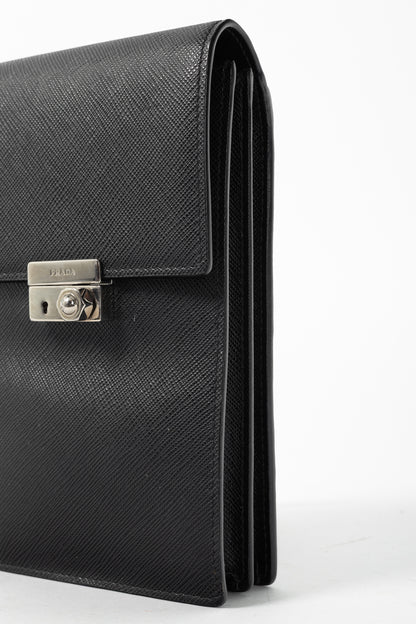 Prada Nero Saffiano Leather Smartphone Pouch