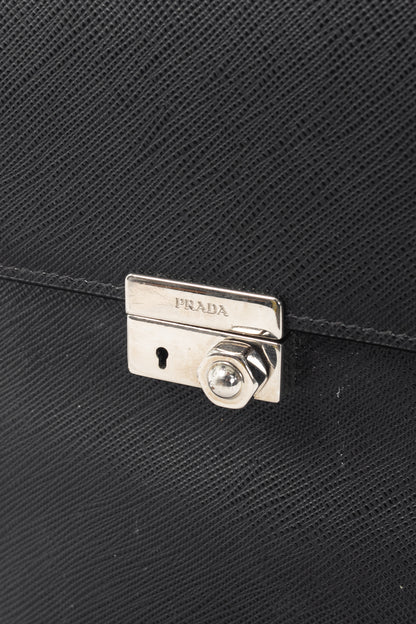 Prada Nero Saffiano Leather Smartphone Pouch