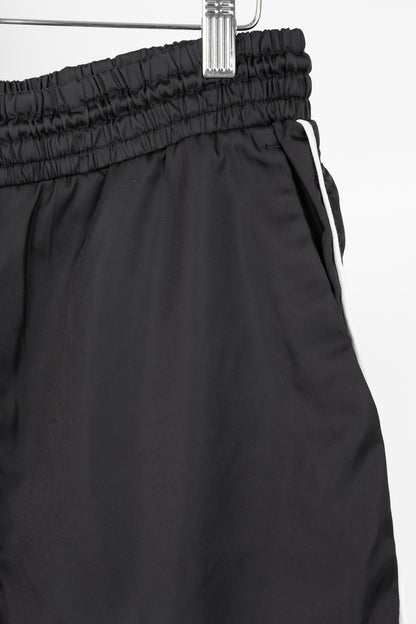Prada Black Nylon Side-Stripe Logo Drawstring Shorts