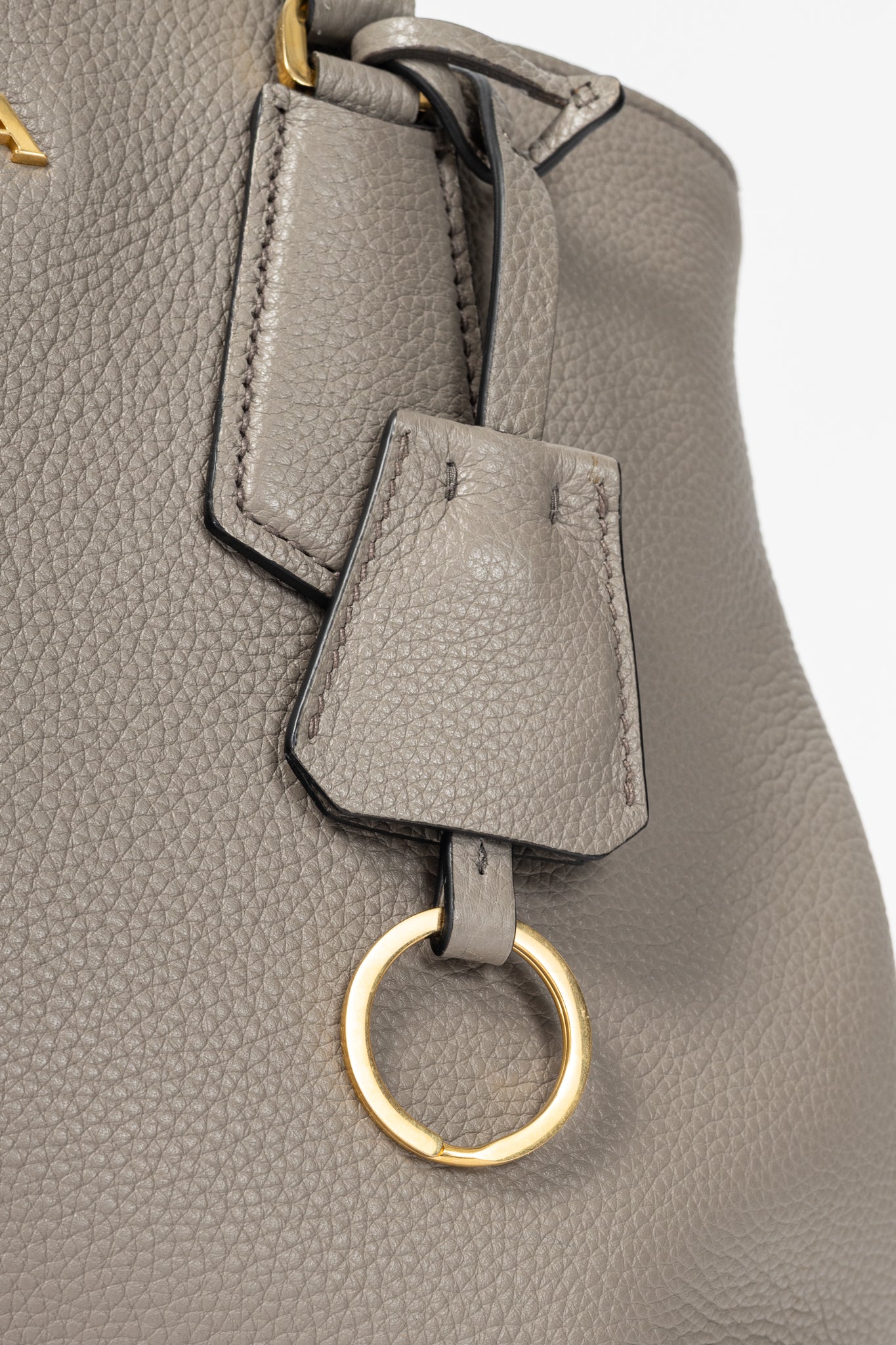 Prada Argilla Vitello Phenix Leather 2-Way Tote