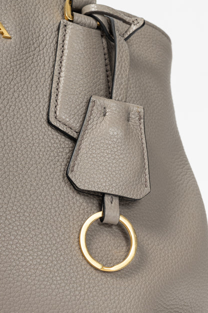 Prada Argilla Vitello Phenix Leather 2-Way Tote